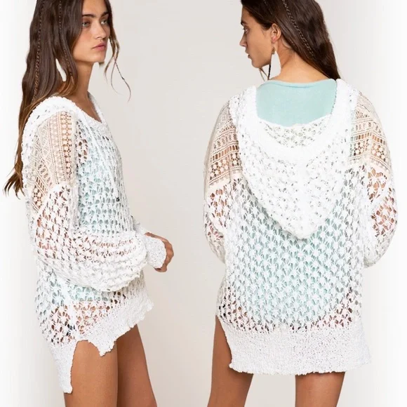 POL Pure White Hooded Summer Sweater - Picture 11 of 14